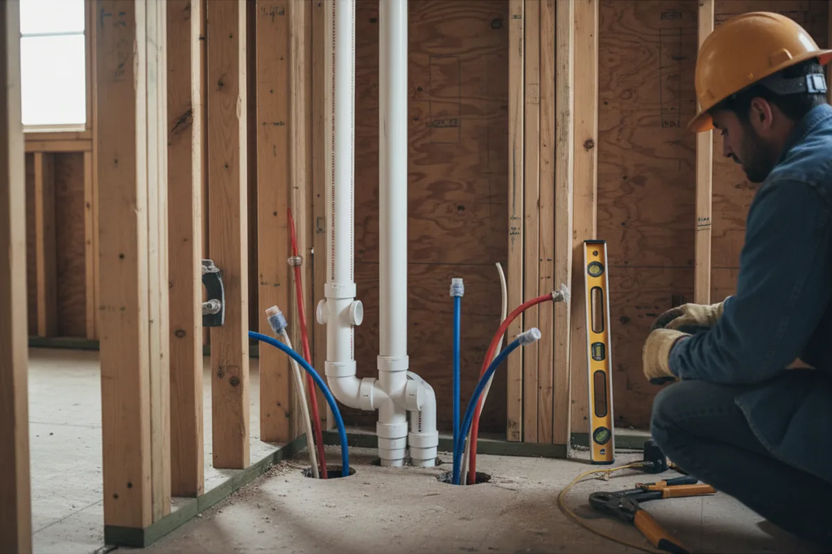 Drain and supply rough-in during Garbage Disposal Repair in Dover