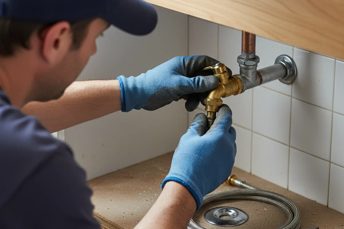 Shutoff valve and fitting work during Burst Pipe Repair in Dover